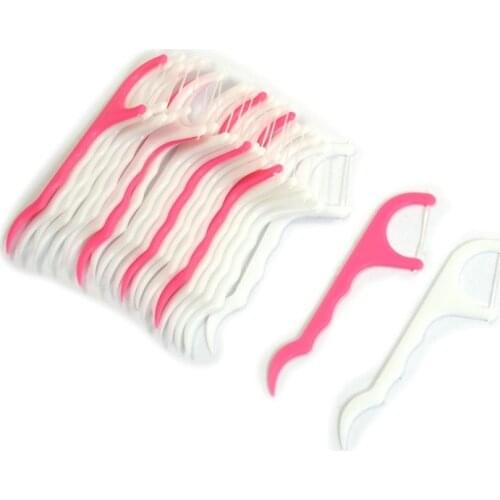 100 Pcs Dental Floss Picks Waxed Teeth Toothpicks Stick Oral Care