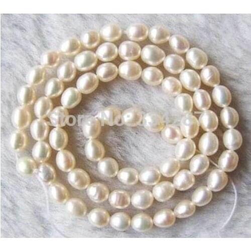 14inches 6-7mm White Freshwater Pearl Rice Beads