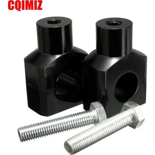2PCS Black Aluminum Universal Motorcycle 25mm 1" Handlebar Risers Clamp For Harley Suzuki Yamaha