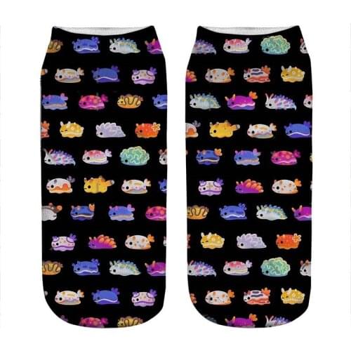 2021 Womens socks kawaii black Sea Slug Day Printed Socks Woman harajuku Happy Funny Novelty cute girl gift Socks for women
