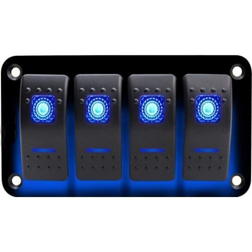 4 Gang Dual LED Marine Boat Rocker Switch Panel for Car Marine RV Boat Yacht Ship Caravan Truck Waterproof Breaker
