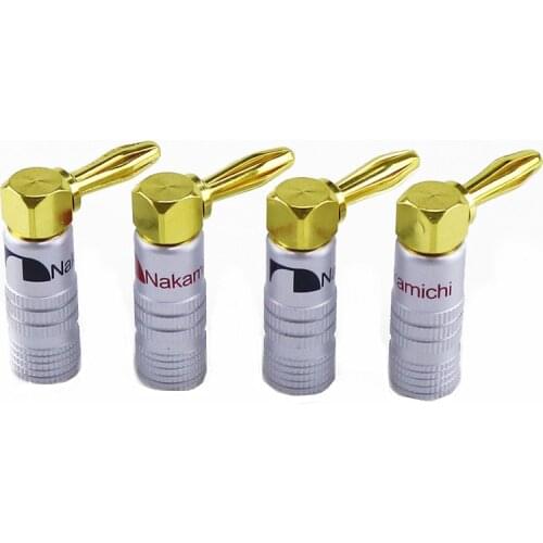 6PCS Nakamichi Right angle Banana Plugs Gold Plated Musical Speaker Wire Cable Connector 4mm