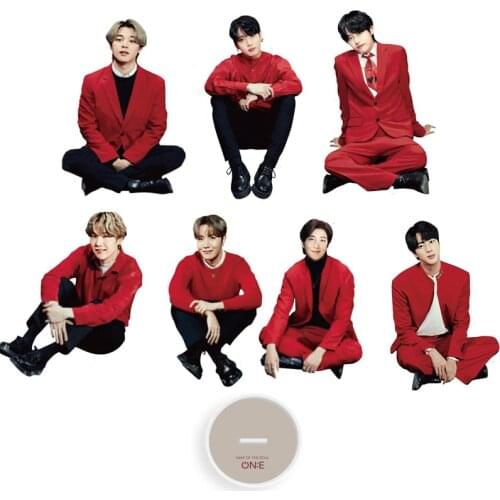 7 Pcs/lot Kpop Map of The Soul ON:E Acrylic Action Figure Jimin Suga Jhope V Jungkook Jin RM Stand Model Toy Fans Gift