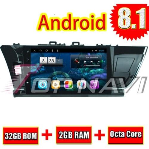 Automotive Player for Toyota COROLLA 2014-2016 10.1'' Android 8.1 Topnavi Vehicle Car GPS Navigation with 2G RAM 32G ROM NO DVD