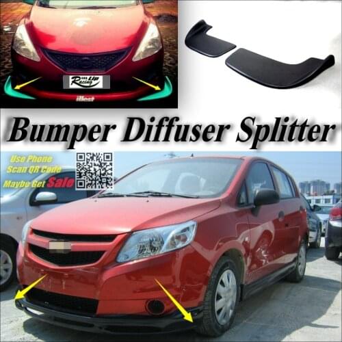 Car Splitter Diffuser Bumper Canard Lip For Chevrolet Sail Tuning Body Kit / Front Deflector Car Flap Fin Chin Reduce Tune