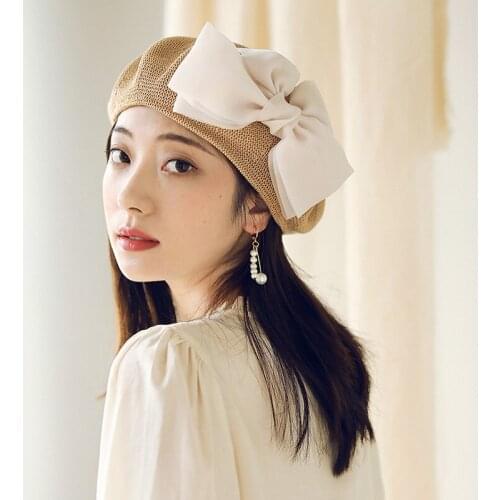 2021 New Autumn Winter Plaid Letter Embroidery Beret Hats For Women French Fashion Female Berets Classic Newsboy Hat