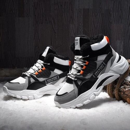 Brand Winter Boots Men Warm Trend Casual Men High Top Shoes Comfortable Sneakers Warm Fur Snow Outdoor Boots Ankle Bootsdt6