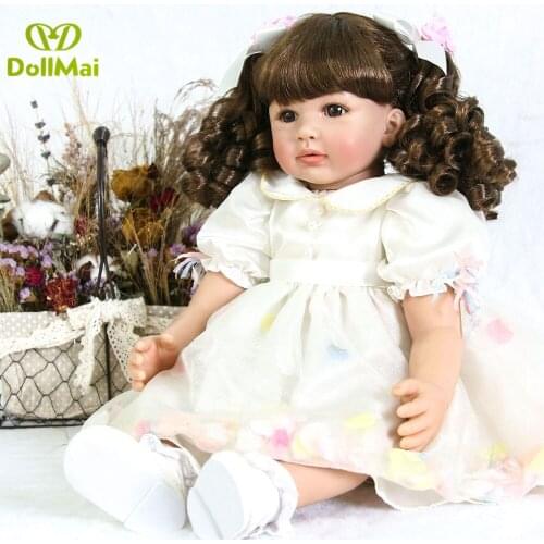 Boutique baby Doll alive toddler girl princess 24" silicone vinyl limbs reborn dolls for children gift bebe reborn bonecas