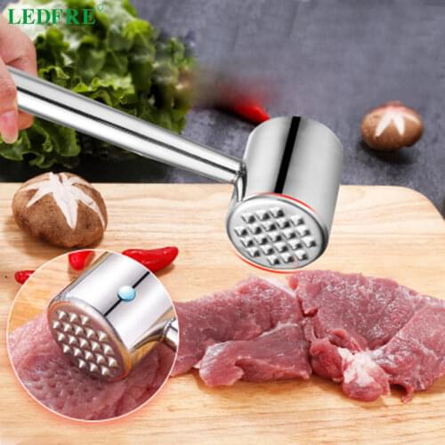 LEDFRE 304 Stainless Steel Steak Meat Hammer Stainless Steel Household Tender Kitchen Meat Tenderizers Pounders LF88013