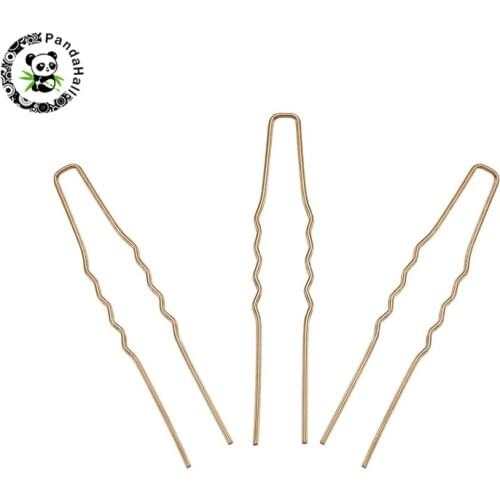 Pandahall 50 pcs Alloy Hair Accessories Iron Hair Forks Findings for Wedding Bridal Jewelry Accessories 63x10x1mm 3 Colors