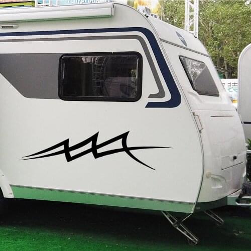 Fashion Crossed rays Sticker For caravan Body Decor Removable Strip Vinyl Stickers RV Decor