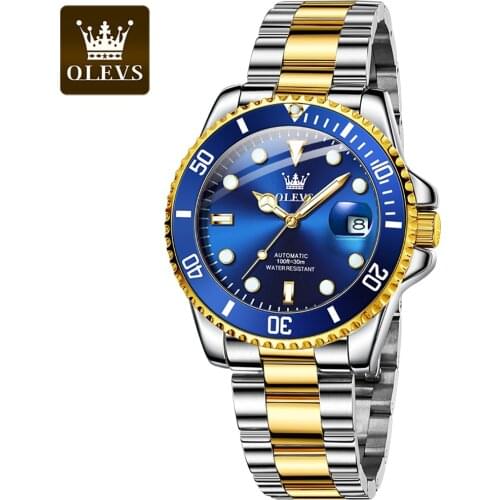 OLEVS Men Mechanical Watch Luxury Brand Business Watches Fashion Stainless Steel Waterproof Sports Watch/Clock Relogio Masculino