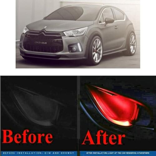 4pc CF style stickers on cars interior inside door handle atmosphere lamp for citroen DISPATCH DS3 DS4 DS5 NEMO RELAY