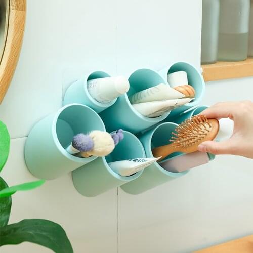 Desktop Storage Box Household Seamless Wall-Mounted Storage Box Multifunctional Simple Student Pen Holder