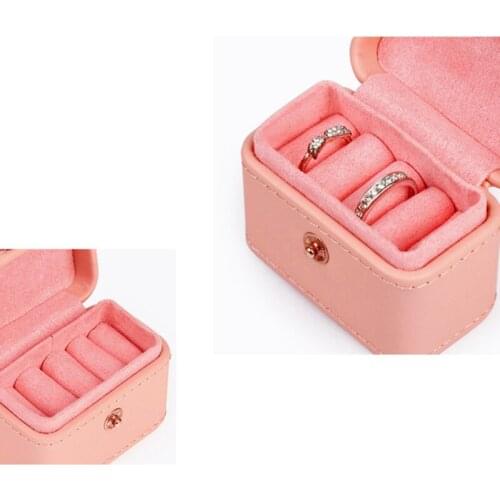 Women Jewelry Packaging Box Pink Fresh Simple Earrings Jewelry Box Necklace Ring Storage Case Organizer Display