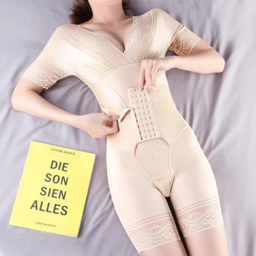 Overbust Sexy Women Bodysuit Sweat Floral Lace V-neck Body Shapewear Slimming Control Belly Underwear Corset Breathable Lingerie