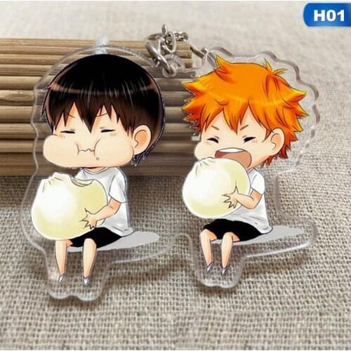 Bag Pendant Collection Cartoon Keychain Anime Haikyu Nekoma High School Volleyball Kozume Kenma Kiyoko Pendant Keychain Keyrings