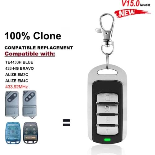 ADYX TE4433H BLUE 433-HG BRAVO ALIZE EM2C EM4C Garage Door Remote Control Clone 433MHz Gate Opener for ADYX IPX6 Transmitter New