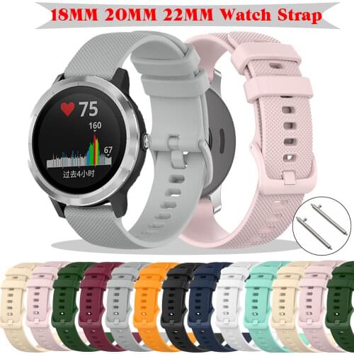 18 20 22mm Silicone Band Strap Quick Release Watchband Bracelet For Garmin Vivoactive 4S 3t 3 4 Forerunner645 Venu 2 Smart Watch
