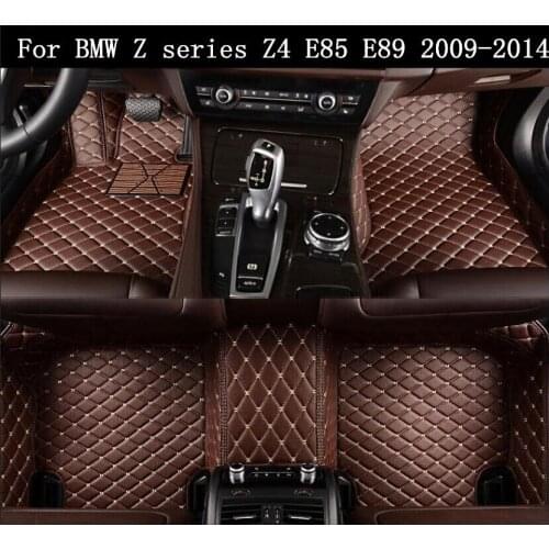 Car 3D Luxury Leather Car Floor Mats Fits For 09-14 BMW Z series Z4 E85 E89 2009-2014 EMS Free shipping
