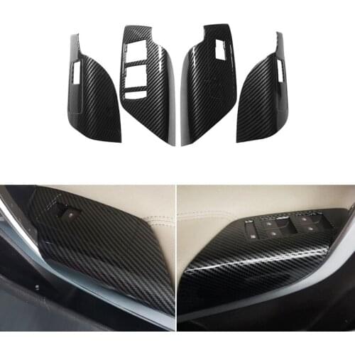Window Lift Control Panel, for Buick Regal 2009-2016 Stainless Steel Car Door Window Switch Cover Trim, Carbon Fiber