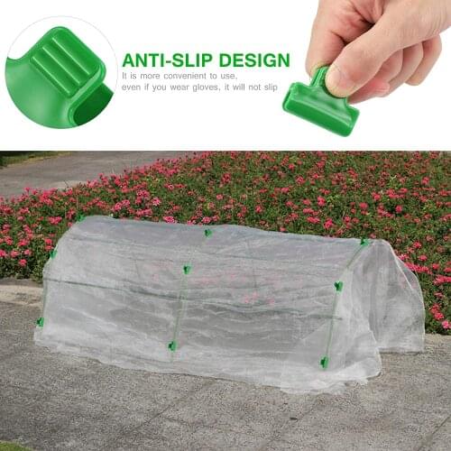 Greenhouse Clamp Film Row Cover Netting Tunnel Hoop Clips For 11mm Plant Stakes