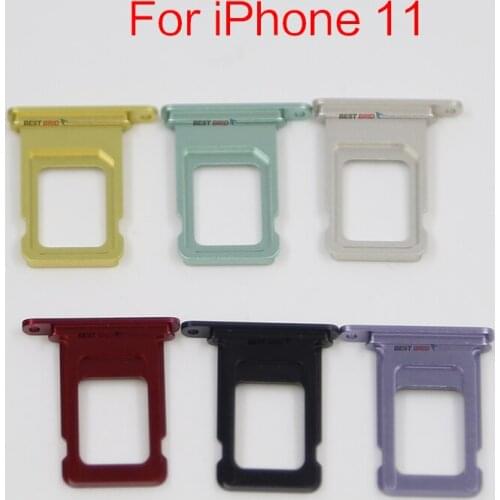1pcs Dual & Single SIM Card Tray Holder Slot Replacement For iPhone 11 SIM Card Card Holder Adapter Socket