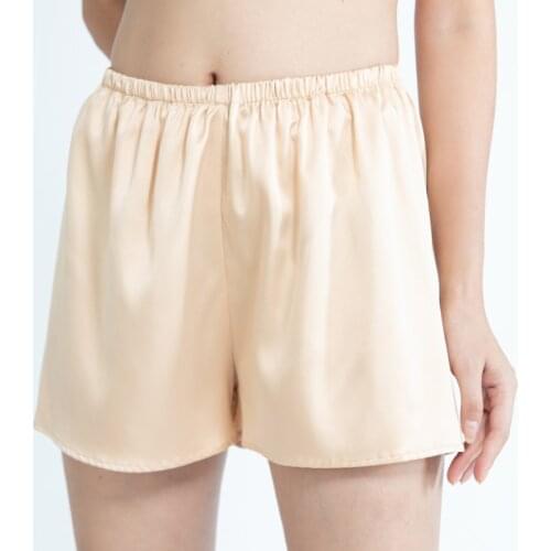 100% Natural silk satin pants pug lounge wear pajama pants sleep shorts silk shorts sleep bottoms boxer women safety shorts