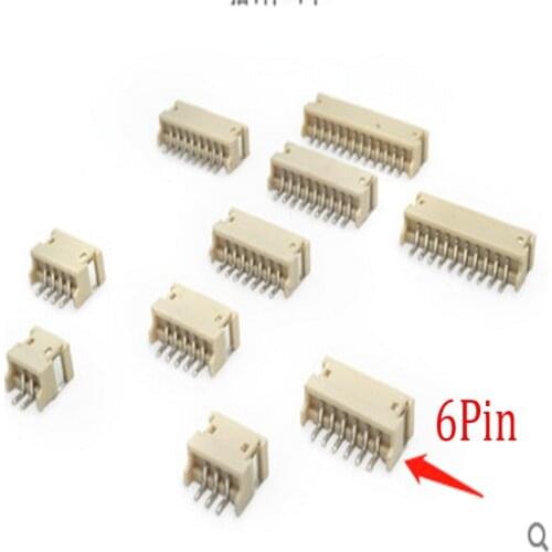 1000Pcs JST ZH1.5mm 6Pin SMD Wire Connector Pitch 1.5mm 6Pin Horizontal Paste Patch Socket Vertical Male Plug Shell Connector