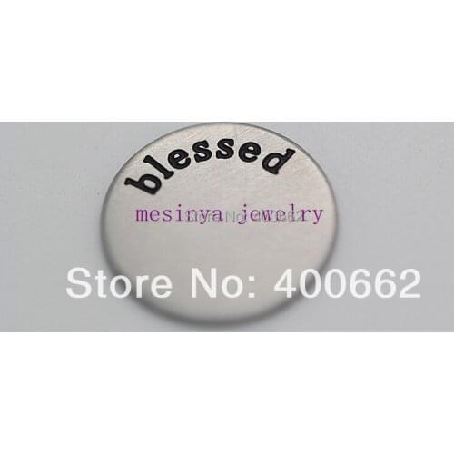 30pcs stainless steel medium enamel blessed plate for 25mm floating charm memory living glass locket Xmas gift keepsake