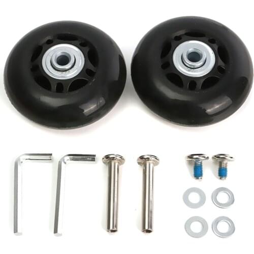 64mm 2 Set Luggage Suitcase Replacement Wheels Axles Rubber Deluxe Repair OD