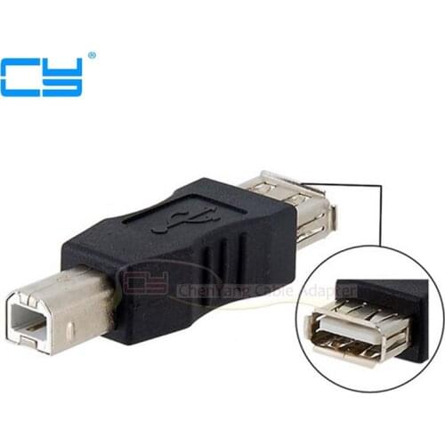 USB 2.0 A type Female to USB B type Male USB-B printer Scanner Adapter Black