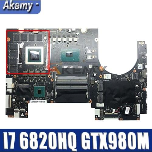 Akemy BY711 NM-A571 For Lenovo Y900 Y900-17ISK Notebook Motherboard CPU I7 6820HQ GPU GTX980M 8GB DDR4 100% Test Work