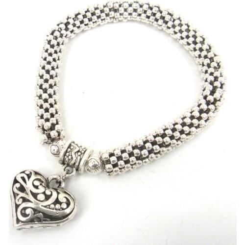 Free drop shipping Fashion women Thick Chain Heart Bracelet
