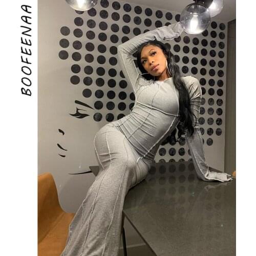 BOOFEENAA Fashion Contrast Stitch Hooded Maxi Dresses for Women Casual Long Sleeve Bodycon Dress Black Gray Spring 2021 C15-CF35