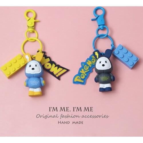 Korean Style Cartoon Keychain Simple Lovely Romantic Couple Gift Creative Car Key Bag Pendant Keyrings Accessories Keyforb