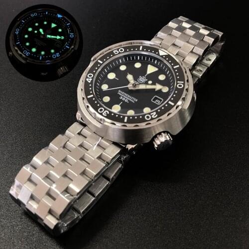 Mens dive watches,STEELDIVE men automatic watch 30ATM waterproof self wind mechanical wristwatch Switzerland luminous tuna clock