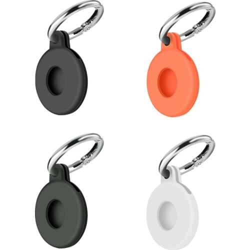 For Aircovered AirTag Case Silicone Protector Bumper Case Compatible with Apple AirTags Tracker Buckle Anti-lost Keychain