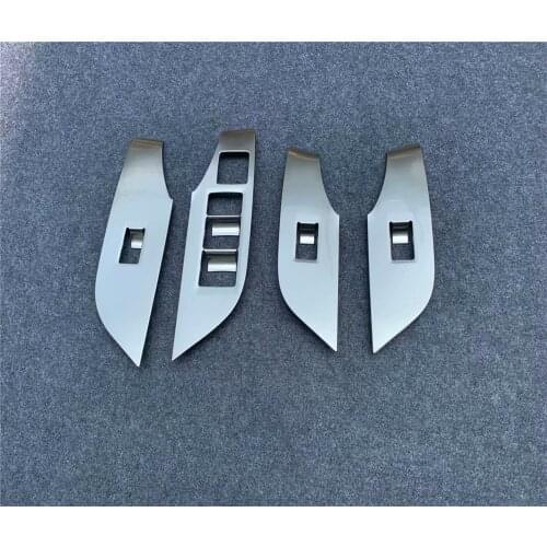 For Toyota RAV4 RAV 4 2019 2020 ABS Carbon Fiber Door Window Glass Panel Armrest Lift Switch Button Cover Trim Car Accessories