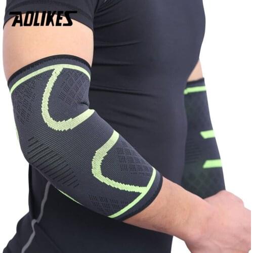 AOLIKES 1 Pair Elbow Brace Elastic Elbow Pads Basketball Tennis Elbow Support Protector Gear Breathable Sport Safety Knee Brace