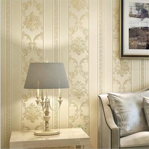 Beibehang European striped wallpaper 3D Emboss 3d wallpaper living room bedroom dining room walkway background 3d wallpaper