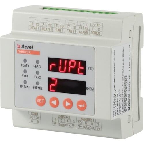 Acrel 35mm din rail mounting temperature and humidity controller for sensors in power distribution cabinets