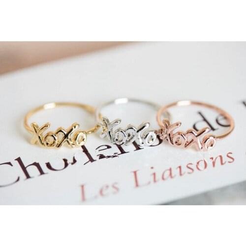 Fashion exo kpop Letter "XOXO" Ring !1pack=10pcs