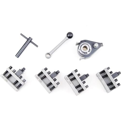 Quick Change Tool Post Turret Kits TOOA0 Lathe Swing Dia.120-220mm include 1pcs tool post+4pcs Tool Holders 40-position QCT