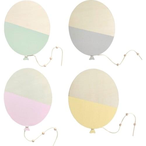Nordic Wall Stickers Cute Balloon Shape Baby Room Wooden Decorative Wall Decals Ornaments For Home Kids Nursery Rooms