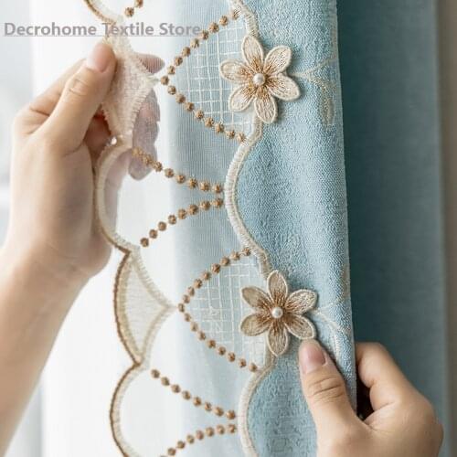 2021 New Shading Cashmere Chenille Living Room Bedroom Home Decoration Embroidery Curtain Finished Product Customization