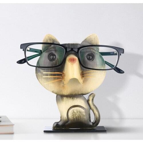 Cute Cat Shape Spectacle Stand Household Office Decor Desk Eyeglasses Holder
