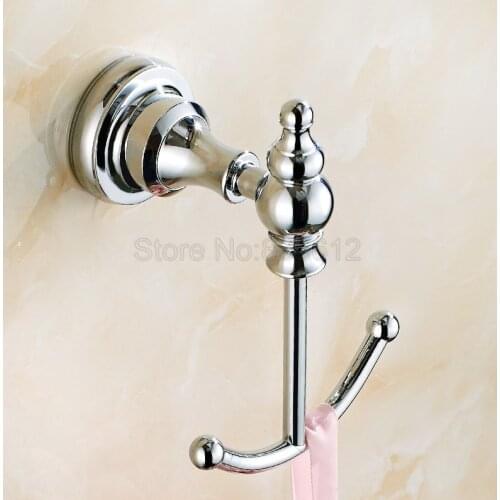 Polished Chrome Kitchen Bathroom Coat Robe Hat Clothes Towel Hook Wall Hanger Wba907