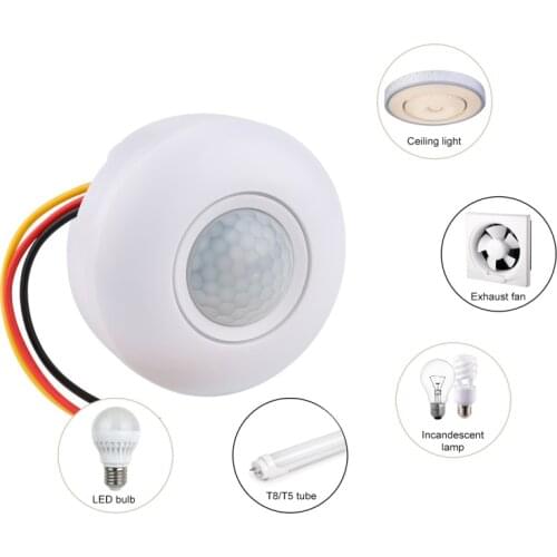 Wiring Infrared Sensor Ceiling Lamp Human Body Induction Switch PIR Motion Movement Sensing Light Switches Infrared Alarm Detect