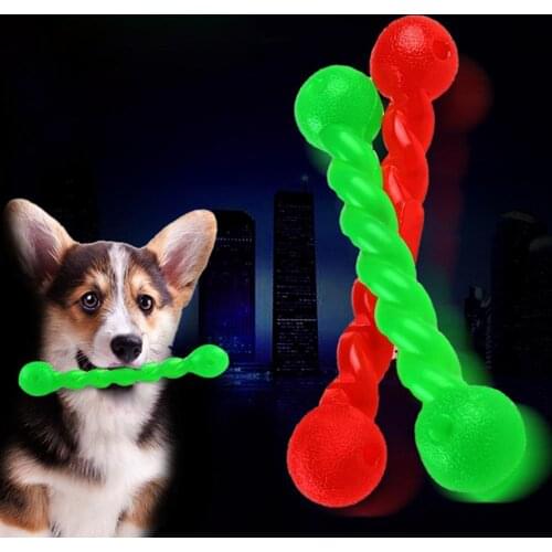 Puppy Rubber Teething Rod Play Bite Training Dog Teeth Cleaning Toys Pet Supply